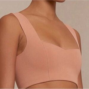 A.L.C. Jordana Compact Knit Bra Top Blush Pink Cropped Tank Sweetheart XS NWT